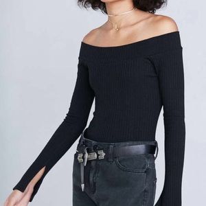 Off-the-Shoulder Ribbed Top